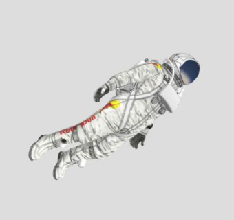 一个悬浮的宇航员SU模型下载_sketchup草图大师SKP模型