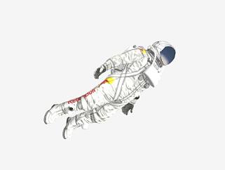 一个悬浮的宇航员SU模型下载_sketchup草图大师SKP模型