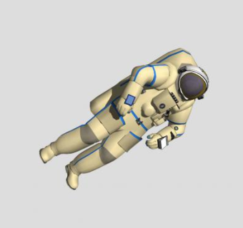 一个悬浮着太空人宇航员SU模型下载_sketchup草图大师SKP模型