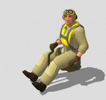 飞机驾驶员人物SU模型下载_sketchup草图大师SKP模型