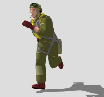 空降兵人物SU模型下载_sketchup草图大师SKP模型