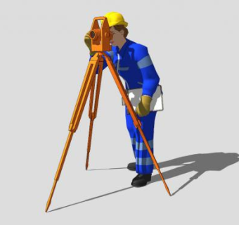 女测量员SU模型下载_sketchup草图大师SKP模型