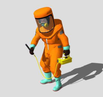 橙色衣服工人SU模型下载_sketchup草图大师SKP模型