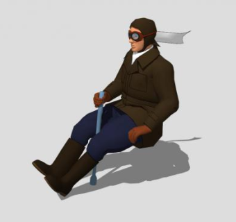 人物飞机驾驶员SU模型下载_sketchup草图大师SKP模型