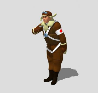 站着的飞机驾驶员SU模型下载_sketchup草图大师SKP模型