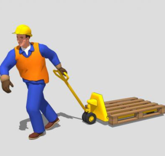 负责搬运的工人SU模型下载_sketchup草图大师SKP模型