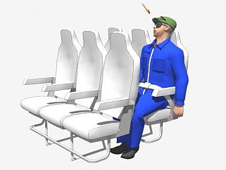 客机乘客SU模型下载_sketchup草图大师SKP模型