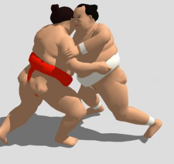 红白相扑选手SU模型下载_sketchup草图大师SKP模型