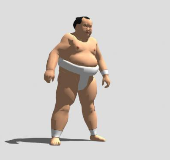 日本相扑选手SU模型下载_sketchup草图大师SKP模型