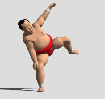 相扑选手人物SU模型下载_sketchup草图大师SKP模型