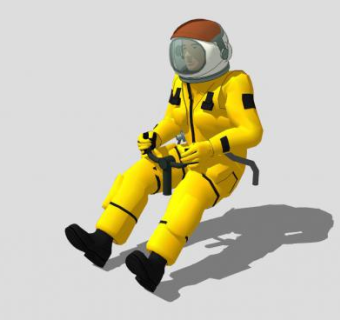 黄色衣服赛车手SU模型下载_sketchup草图大师SKP模型