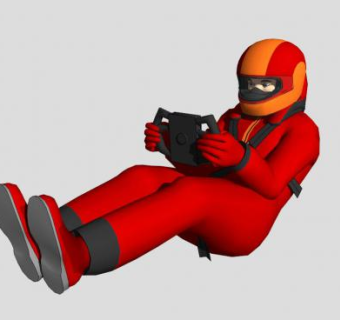 红色衣服赛车手SU模型下载_sketchup草图大师SKP模型