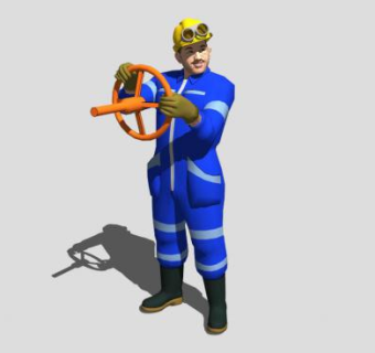 蓝色衣服驾驶员SU模型下载_sketchup草图大师SKP模型