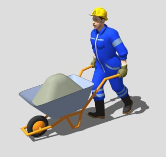 建筑工地的工人SU模型下载_sketchup草图大师SKP模型