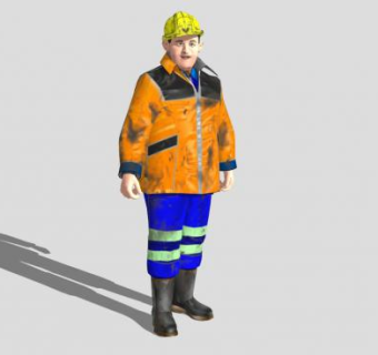 清洁工人物SU模型下载_sketchup草图大师SKP模型