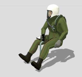 3D飞机驾驶员人物SU模型下载_sketchup草图大师SKP模型