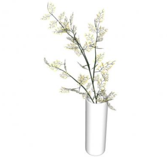 玻璃圆筒插花花瓶SU模型下载_sketchup草图大师SKP模型