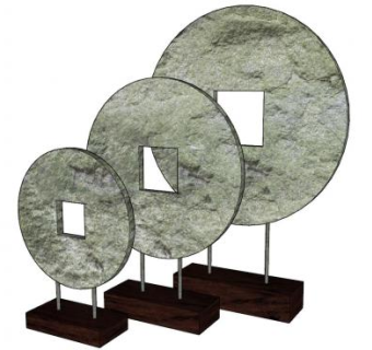 铜钱工艺品摆件SU模型下载_sketchup草图大师SKP模型