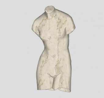 半身工艺品摆件SU模型下载_sketchup草图大师SKP模型