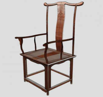 中式交椅扶手椅SU模型下载_sketchup草图大师SKP模型