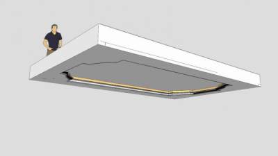 客厅石膏吊灯封顶SU模型下载_sketchup草图大师SKP模型