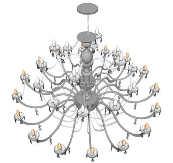 精美的欧式风格吊灯SU模型下载_sketchup草图大师SKP模型