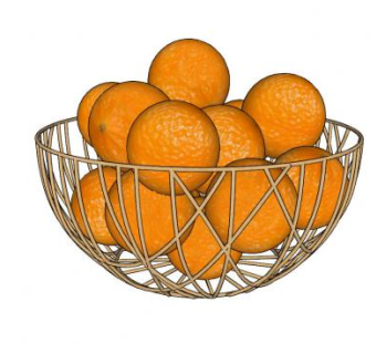 一篮橘子水果SU模型下载_sketchup草图大师SKP模型