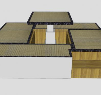 日式榻榻米餐桌椅SU模型下载_sketchup草图大师SKP模型