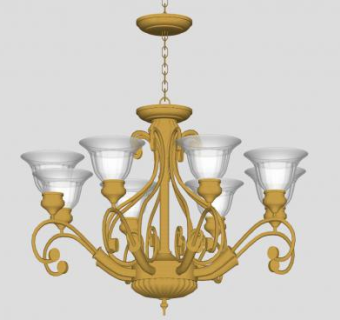 欧式风格吸顶灯吊灯灯具SU模型下载_sketchup草图大师SKP模型