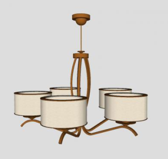 复古欧式吊灯SU模型下载_sketchup草图大师SKP模型