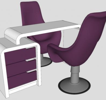 现代家具交谈桌桌椅SU模型下载_sketchup草图大师SKP模型