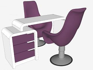 现代家具交谈桌桌椅SU模型下载_sketchup草图大师SKP模型