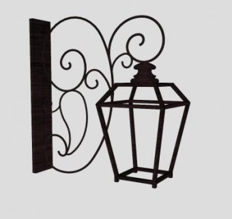 欧式铁艺小壁灯灯具SU模型下载_sketchup草图大师SKP模型