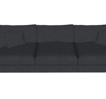 三人座布艺沙发家具SU模型下载_sketchup草图大师SKP模型