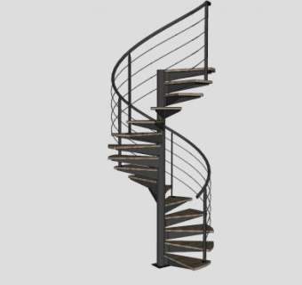室内金属旋转梯旋转楼梯SU模型下载_sketchup草图大师SKP模型