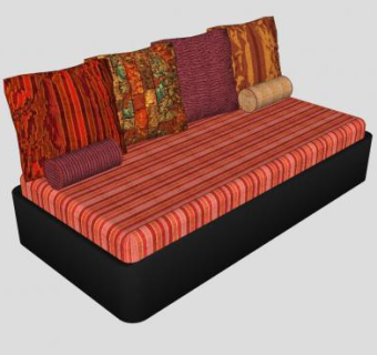 靠背沙发四人座SU模型下载_sketchup草图大师SKP模型