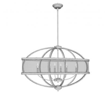 扁形的室内吊灯灯具SU模型下载_sketchup草图大师SKP模型