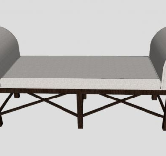 室内偏长凳SU模型下载_sketchup草图大师SKP模型