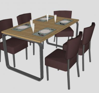 小家子的餐桌椅家具SU模型下载_sketchup草图大师SKP模型