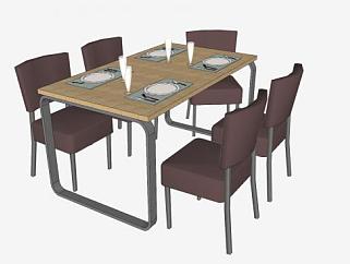 小家子的餐桌椅家具SU模型下载_sketchup草图大师SKP模型