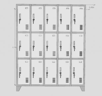 员工更衣柜SU模型下载_sketchup草图大师SKP模型