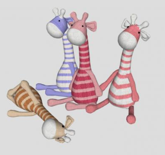 长颈鹿布娃娃玩具SU模型下载_sketchup草图大师SKP模型