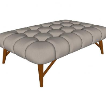 软包坐凳SU模型下载_sketchup草图大师SKP模型