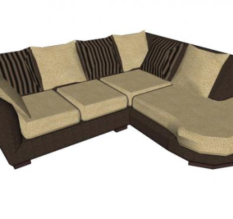 欧简现代L型沙发SU模型下载_sketchup草图大师SKP模型