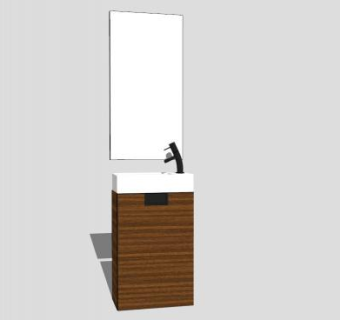 现代卫浴柜洗漱台SU模型下载_sketchup草图大师SKP模型