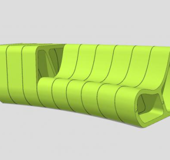 绿色创意沙发座椅SU模型下载_sketchup草图大师SKP模型