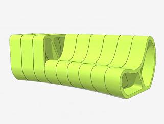 绿色创意沙发座椅SU模型下载_sketchup草图大师SKP模型
