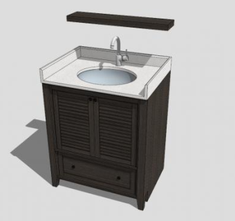 现代简约浴室柜SU模型下载_sketchup草图大师SKP模型