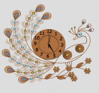 孔雀时钟挂钟SU模型下载_sketchup草图大师SKP模型