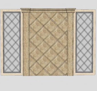 欧式电视背景墙sketchup模型下载_sketchup草图大师SKP模型